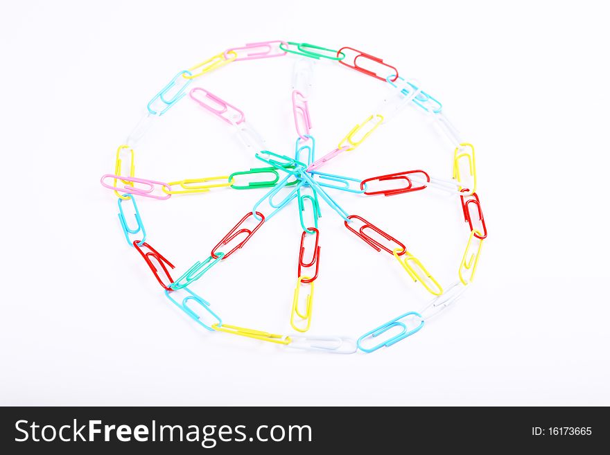 Colorful paper clips to form the object. Colorful paper clips to form the object