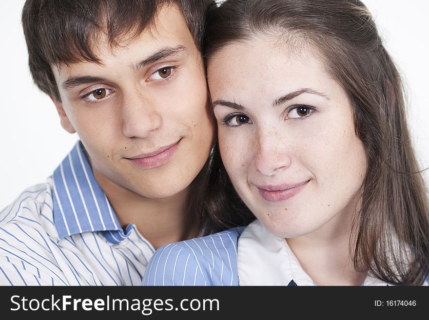 Portrait of a beautiful young happy smiling couple. Portrait of a beautiful young happy smiling couple