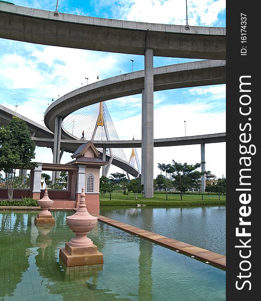 Bhumibol Bridge also casually call as Industrial Ring Road Bridge, Samut Prakarn,Thailand. Bhumibol Bridge also casually call as Industrial Ring Road Bridge, Samut Prakarn,Thailand