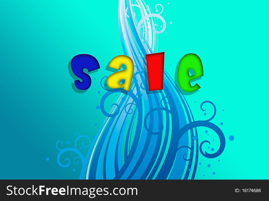 Word sale, colorful background scenery, illustration. Word sale, colorful background scenery, illustration