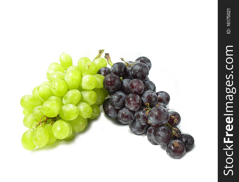 Bunch of grapes isolated on white background