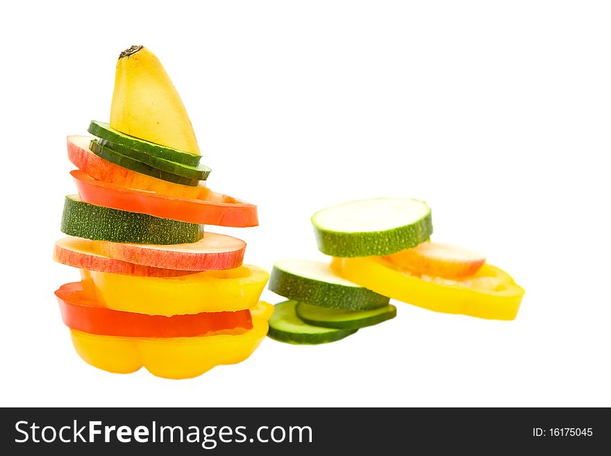 Fresh pepper on white background