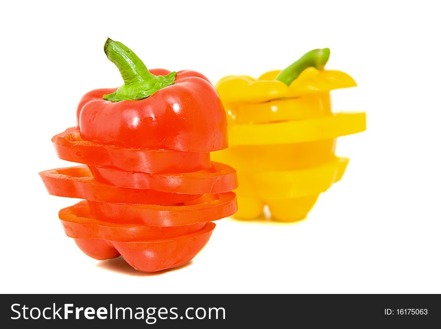 Fresh pepper on white background