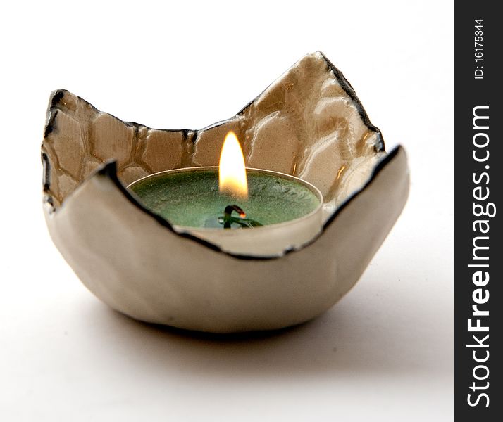 An handmade holder for at candlelight
