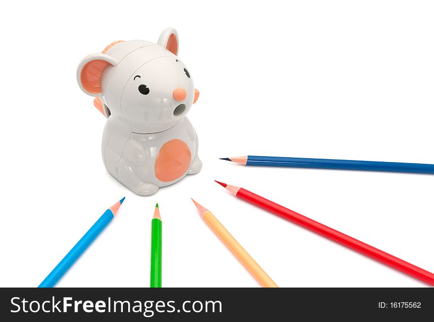 Mouse sharpener with crayon