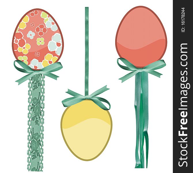 Decorative egg sticks on isolated background. Decorative egg sticks on isolated background