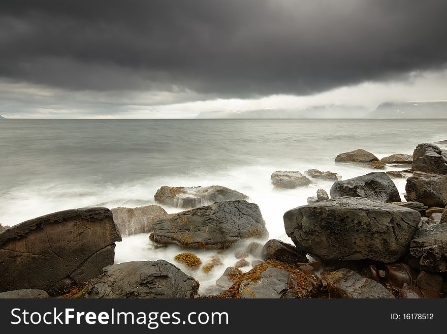 Dramatic costal impression, Westfjords, Iceland. Dramatic costal impression, Westfjords, Iceland.