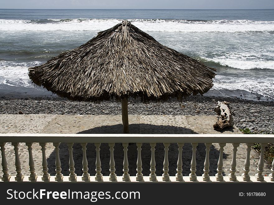 Small bungalow at a rocky beach