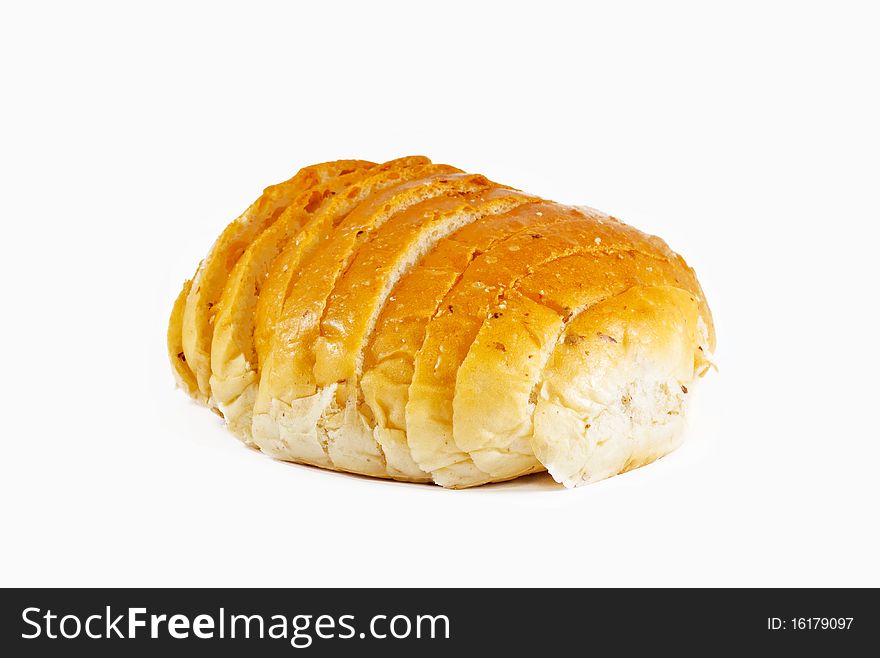 Bread slice isolated on the white background