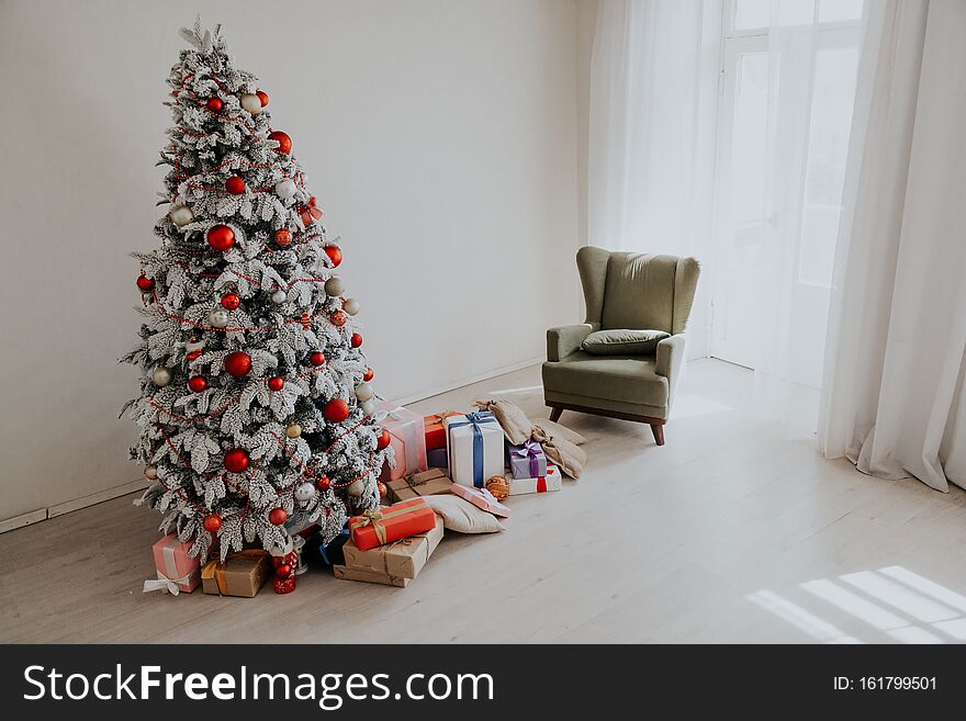 Christmas Background Christmas Tree New Year Gifts Decor Decoration