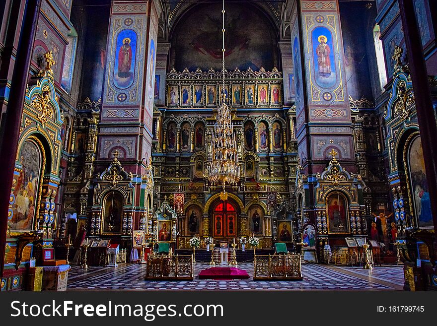 Interior altar decoration of the Ascension Cathedral in Yelets