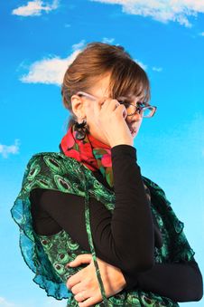 Beautiful Young Woman Against The Sky Stock Photography Beautiful Young Woman Against The Sky Stock Photography