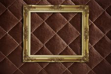 Golden Frame On The Leather Royalty Free Stock Photography Golden Frame On The Leather Royalty Free Stock Photography