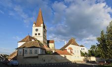 Panorama With Fortified Church In Cisnadie Royalty Free Stock Image Panorama With Fortified Church In Cisnadie Royalty Free Stock Image