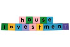 House Investment In Toy Block Letters Stock Photo House Investment In Toy Block Letters Stock Photo