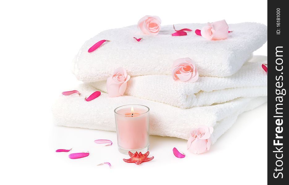 White Towels With Roses