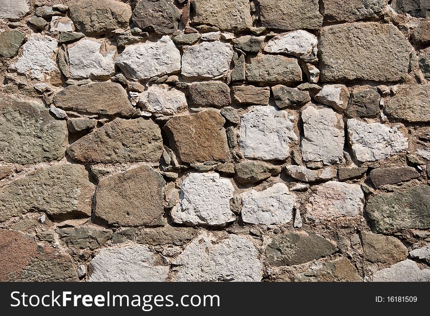 Wall from large stone blocks. Wall from large stone blocks