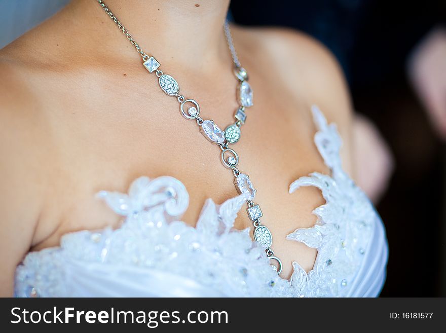 Adornment on neck of young bride