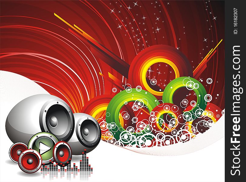 Vector illustration for a musical theme with speakers.