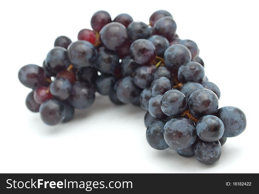 Bunch of grapes on white background