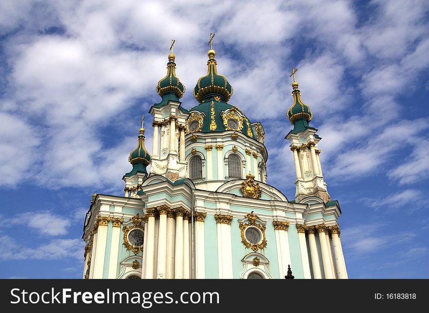 St. Andrew's Church in Kyiv, Ukraine, religious place.