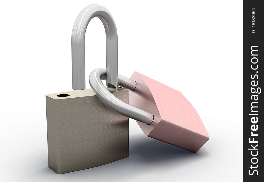 3d image of two padlocks