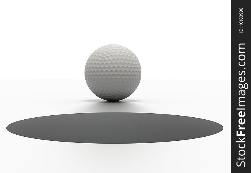 3d image of a isolated golf ball