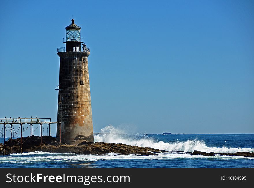 Abandoned Lighthouse outside of Portland, Maine. Abandoned Lighthouse outside of Portland, Maine