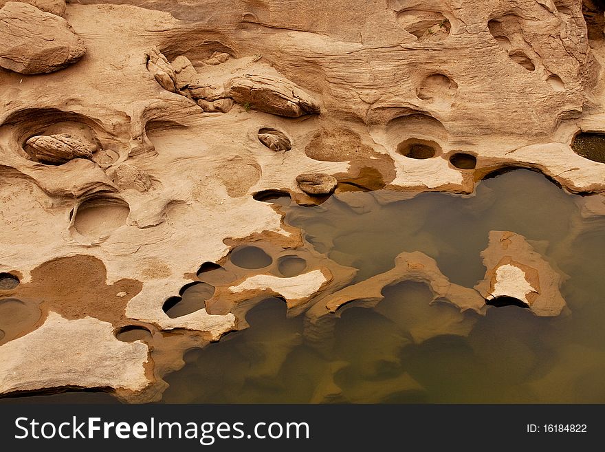 Low tide of Khong river in Thailand. Low tide of Khong river in Thailand