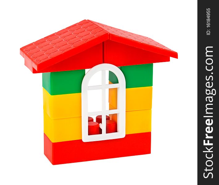 Toy house isolated on white background