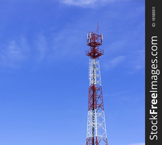 Communication antenna with blue sky