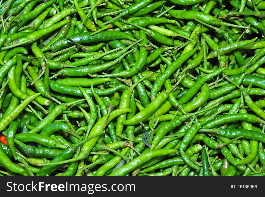 Green chili in the markets