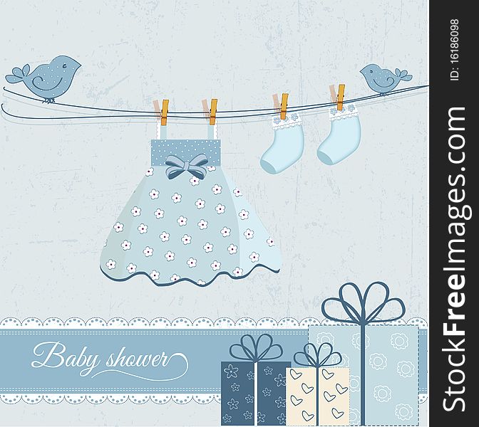 Baby girl arrival announcement card. Perfect as a template. Baby girl arrival announcement card. Perfect as a template.