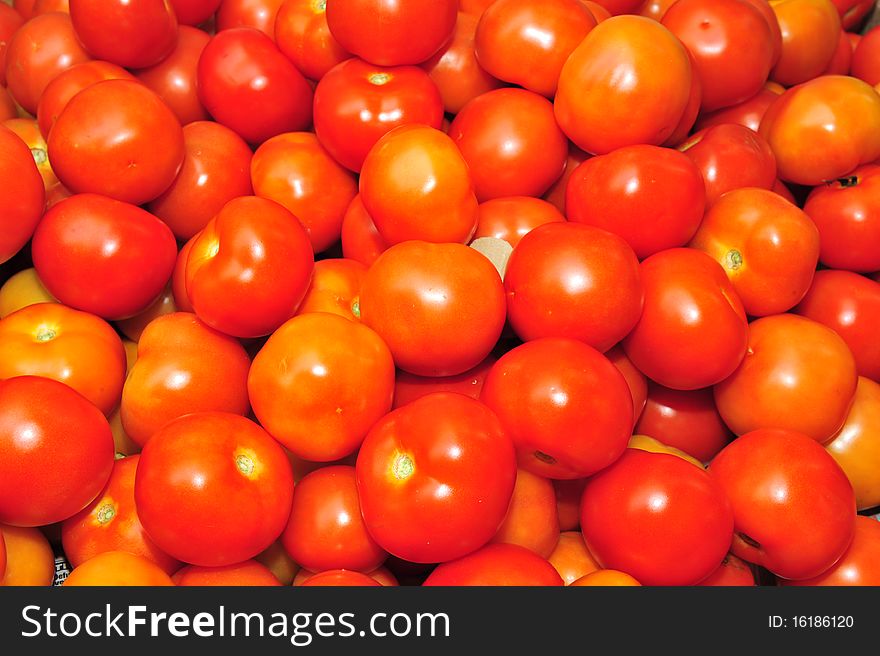 Orange tomato in the markets