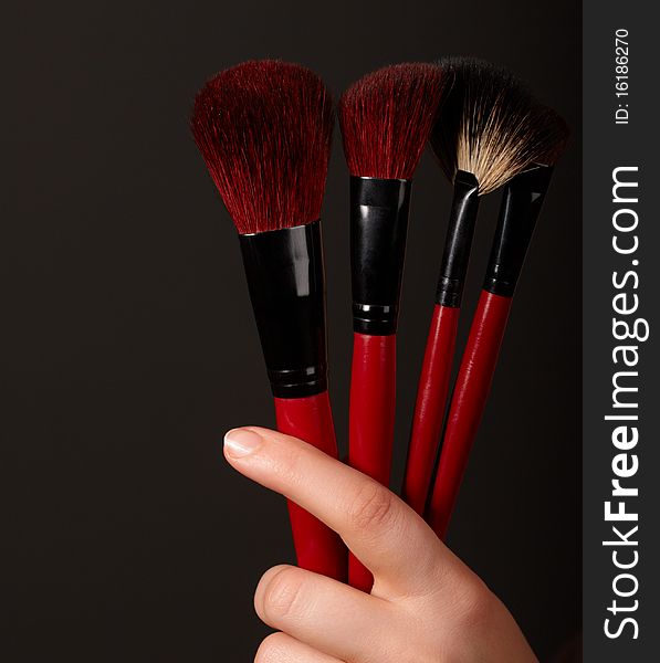 Photo of brushes makeup artists