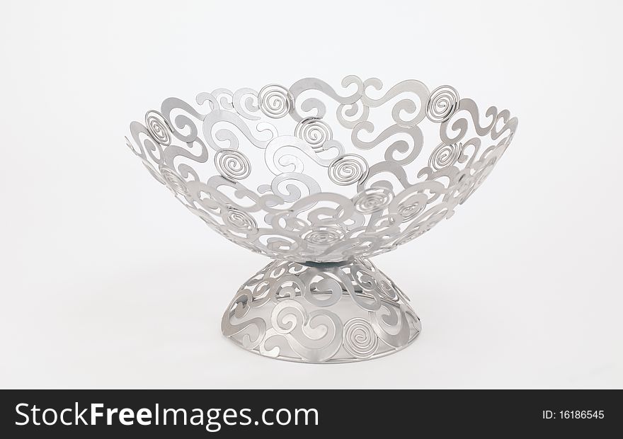 A pewter bowl with a nice design.
