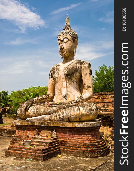 Buddha statue in Sukhothai - the ruins of the ancient capital of Thailand. Buddha statue in Sukhothai - the ruins of the ancient capital of Thailand