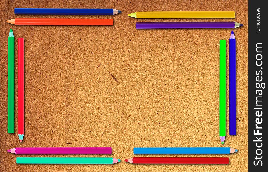 Colorful drawing pencils on blank paper. Colorful drawing pencils on blank paper