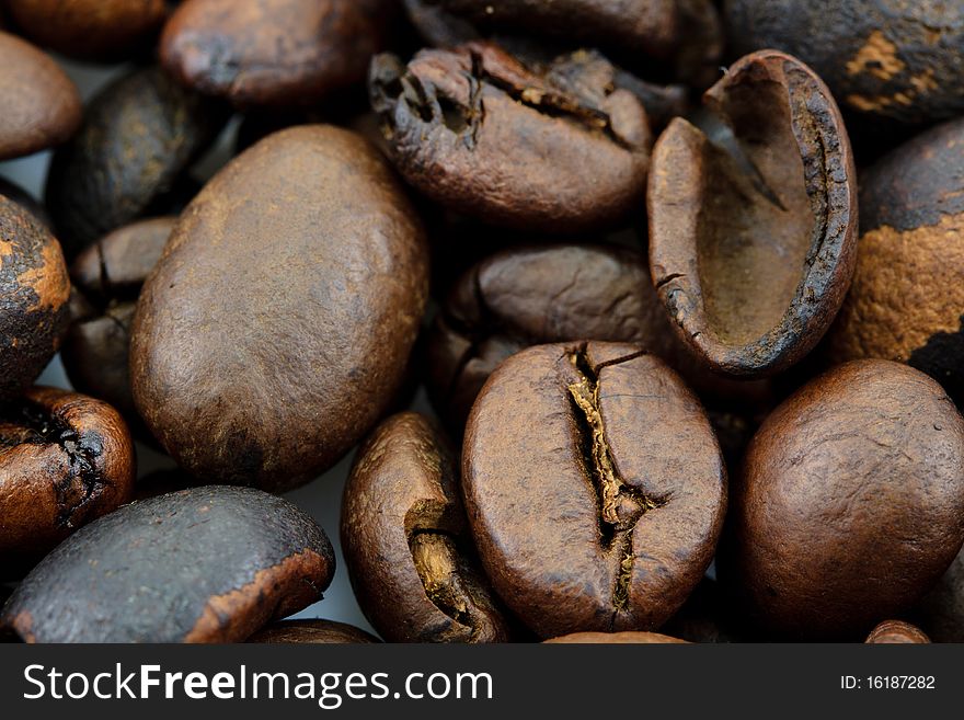 Close up image of freshly roasted coffe beans. Close up image of freshly roasted coffe beans