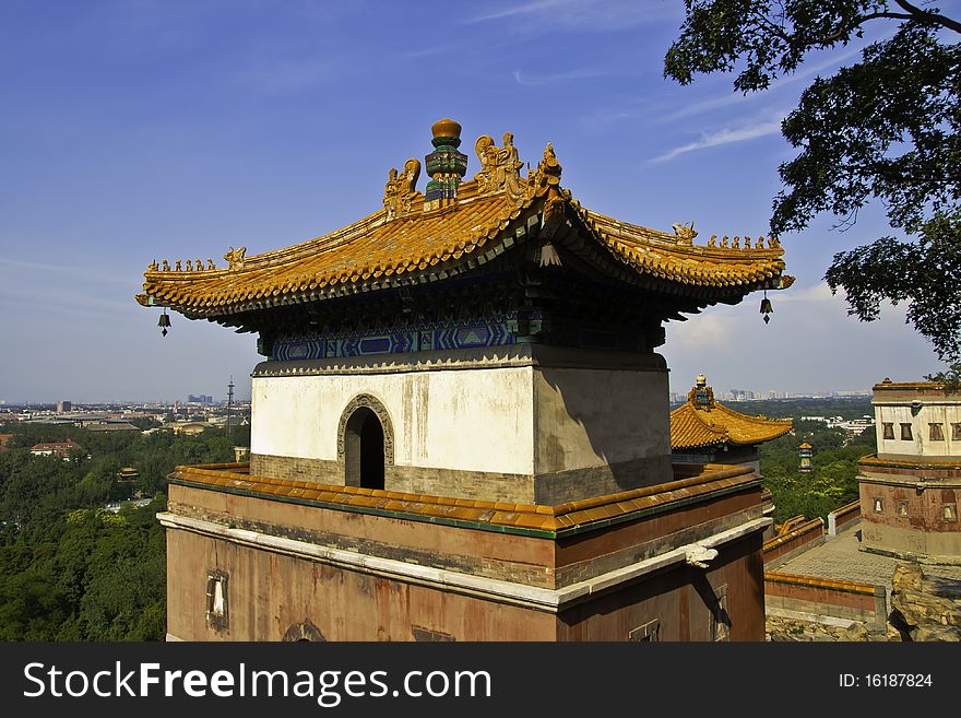 The decoration on roof,Chinese architecture