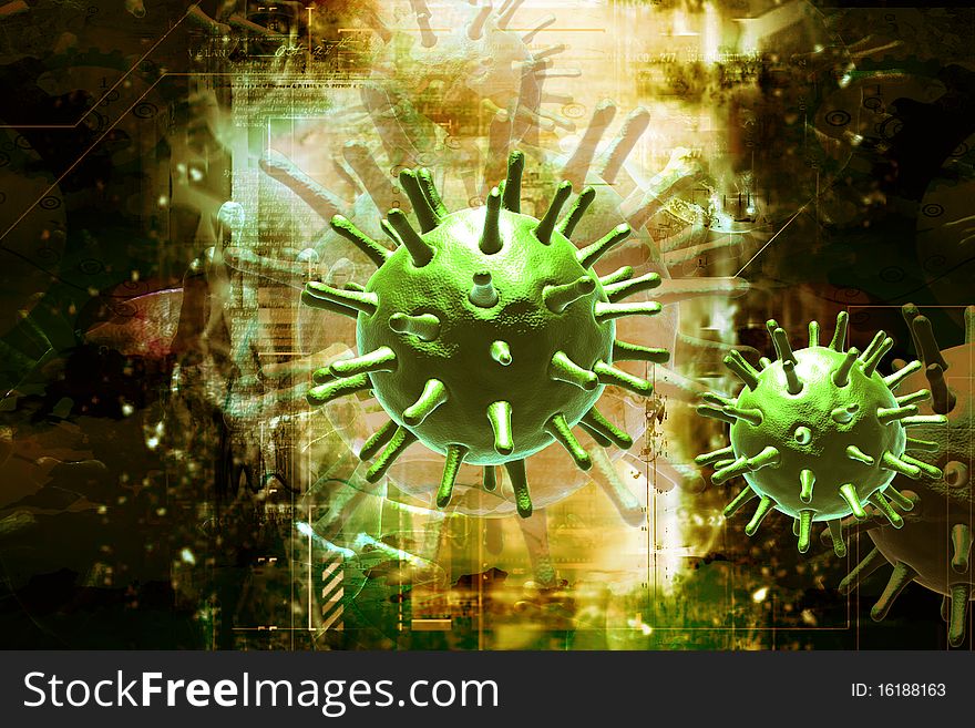 Digital illustration of Virus in abstract background