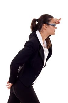 Business Woman Looking Forward Stock Photography