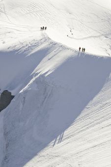 Descent Of The Aiguille Du Midi Stock Image Descent Of The Aiguille Du Midi Stock Image