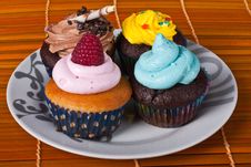 Four Diferent Cupcakes Royalty Free Stock Photo Four Diferent Cupcakes Royalty Free Stock Photo