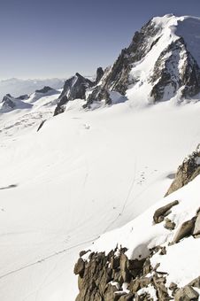 Views From L  Aiguille Du Midi Royalty Free Stock Photography