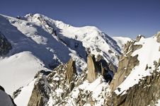 Views From L  Aiguille Du Midi Royalty Free Stock Images
