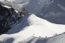 Views From L  Aiguille Du Midi Royalty Free Stock Photos