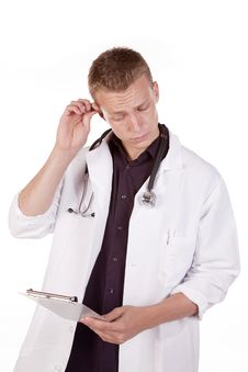 Doctor Looking At Chart Royalty Free Stock Images Doctor Looking At Chart Royalty Free Stock Images