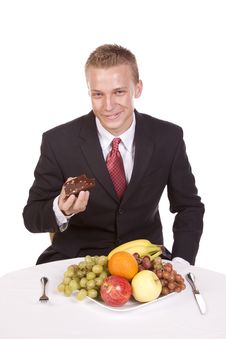 Enjoying Brownie Not Fruit Stock Photography Enjoying Brownie Not Fruit Stock Photography