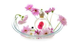 Aromatherapy With Pink Flowers Stock Photos